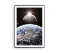 Cuadro Poster de Pared 70x100cm Apocalipsis Meteorito Estrellas Planeta Wall Art
