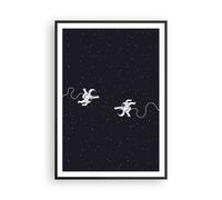 Cuadro Poster de Pared 70x100cm Dibujos animados astronautas cosmos Wall Art
