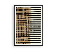 Cuadro Poster de Pared 70x100cm Marco Abstracción Blanco Cinturones Wall Art