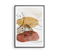 Cuadro Poster de Pared 70x100cm Marco Acuarela Abstracción Formas Wall Art