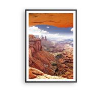 Cuadro Poster de Pared 70x100cm Marco América arizona cañón geología Wall Art