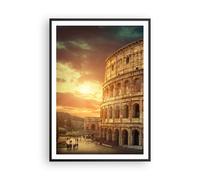 Cuadro Poster de Pared 70x100cm Marco Coloseum Roma Arquitectura Italia Wall Art