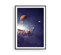 Cuadro Poster de Pared 70x100cm Marco Cosmos Planetas Las Estrellas Wall Art