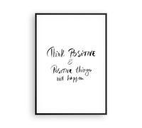 Cuadro Poster de Pared 70x100cm Marco Lema Pensamiento Positivamente Wall Art