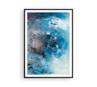 Cuadro Poster de Pared 70x100cm Póster Marco Abstracción Azul Negro Wall Art
