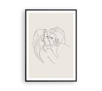Cuadro Poster de Pared 70x100cm Póster Marco Art. Línea Beso Wall Art Prints