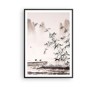 Cuadro Poster de Pared 70x100cm Póster Marco bambú negro china Wall Art Prints