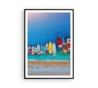 Cuadro Poster de Pared 70x100cm Póster Marco Barco Playa Perspectiva Wall Art