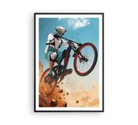 Cuadro Poster de Pared 70x100cm Póster Marco bicicleta deporte casco Wall Art