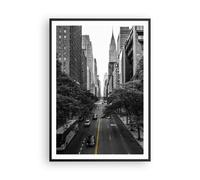 Cuadro Póster Marco Negro 70x100 cm Arquitectura Blanco y Negro 5184 P2B | Moderno Vertical Cuadros de Pared Decoración Cuadro Decorativo Salón Dormitorio Cocina Lámina Imágenes Wall Art ARTTOR