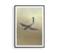 Cuadro Poster de Pared 70x100cm Póster Marco Cabrito Símbolo Pájaro Wall Art