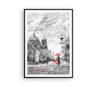 Cuadro Poster de Pared 70x100cm Póster Marco Catedral Berlín Amantes Wall Art