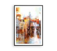 Cuadro Poster de Pared 70x100cm Póster Marco ciudad casa de la vivienda Wall Art