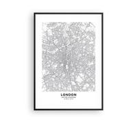 Cuadro Poster de Pared 70x100cm Póster Marco Ciudad Mapa Londres Wall Art Prints