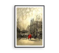 Cuadro Poster de Pared 70x100cm Póster Marco ciudad mujer amante Wall Art Prints