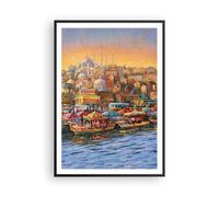 Cuadro Poster de Pared 70x100cm Póster Marco Colores Ciudad Turquía Wall Art
