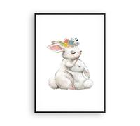 Cuadro Poster de Pared 70x100cm Póster Marco Conejo Liebre Infantil Wall Art