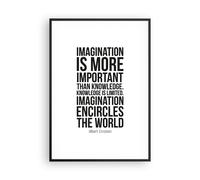 Cuadro Poster de Pared 70x100cm Póster Marco Einstein Maxim Imaginación Wall Art