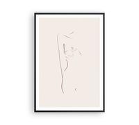 Cuadro Poster de Pared 70x100cm Póster Marco Esbozo Desnudez Mujer Wall Art
