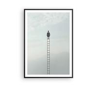 Cuadro Poster de Pared 70x100cm Póster Marco Escalera Cielo Símbolo Wall Art
