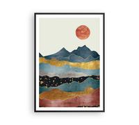 Cuadro Poster de Pared 70x100cm Póster Marco Este El Sol Montañas Wall Art