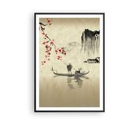 Cuadro Poster de Pared 70x100cm Póster Marco Flor Cerezas Japón Wall Art Prints