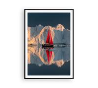 Cuadro Poster de Pared 70x100cm Póster Marco Glaciar Océano Groenlandia Wall Art