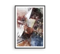 Cuadro Poster de Pared 70x100cm Póster Marco guitarra musica Wall Art Prints