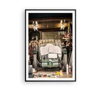 Cuadro Poster de Pared 70x100cm Póster Marco Histórico Coche Garaje Wall Art