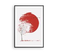 Cuadro Poster de Pared 70x100cm Póster Marco Japón Flor Cerezas Wall Art Prints