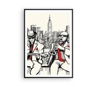 Cuadro Poster de Pared 70x100cm Póster Marco jazz musica musico Wall Art Prints