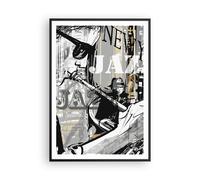 Cuadro Poster de Pared 70x100cm Póster Marco jazz musica musico Wall Art Prints