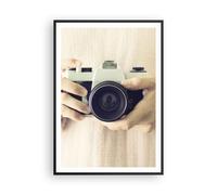 Cuadro Poster de Pared 70x100cm Póster Marco La Cámara Retro Fotografía Wall Art