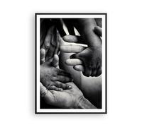Cuadro Poster de Pared 70x100cm Póster Marco Manos Tolerancia Comunidad Wall Art