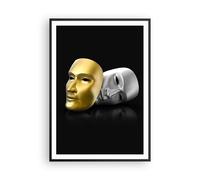 Cuadro Poster de Pared 70x100cm Póster Marco Máscara teatro etapa actor Wall Art