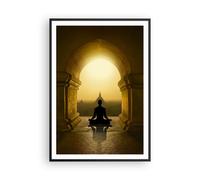 Cuadro Poster de Pared 70x100cm Póster Marco Meditación Templo Sombra Wall Art