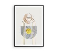 Cuadro Poster de Pared 70x100cm Póster Marco moderno dorado abstracto Wall Art