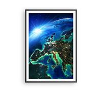 Cuadro Poster de Pared 70x100cm Póster Marco Noche espacio mundo vista Wall Art