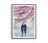 Cuadro Poster de Pared 70x100cm Póster Marco Pareja París Árbol Wall Art Prints