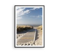 Cuadro Poster de Pared 70x100cm Póster Marco Playa mar pasarela orilla Wall Art