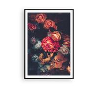 Cuadro Poster de Pared 70x100cm Póster Marco Ramo Flores Rosas Wall Art Prints