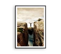 Cuadro Poster de Pared 70x100cm Póster Marco Rocas Pico Nubes Wall Art Prints