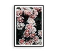 Cuadro Poster de Pared 70x100cm Póster Marco rosas flores hojas Wall Art Prints