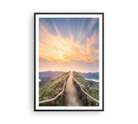 Cuadro Poster de Pared 70x100cm Póster Marco Sendero Montaña Azores Wall Art