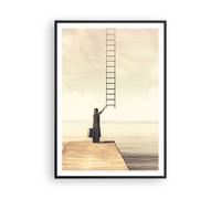 Cuadro Poster de Pared 70x100cm Póster Marco Símbolo Mujer Escalera Wall Art