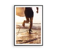 Cuadro Poster de Pared 70x100cm Póster Marco Surf Playa Alegría Wall Art Prints