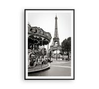 Cuadro Poster de Pared 70x100cm Póster Marco Tiovivo Torre Eiffel Wall Art
