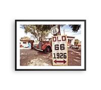Cuadro Poster de Pared 70x50cm camino viejo 66 estados unidos de américa Art