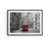 Cuadro Poster de Pared 70x50cm Marco Autobús inglaterra vacaciones londres Art