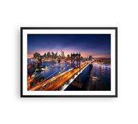 Cuadro Poster de Pared 70x50cm Marco Los eeuu américa nueva york manhattan Art